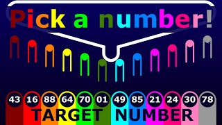 Target The Number Choose a number or a color Marble Race in Algodoo [upl. by Adnauqahs]