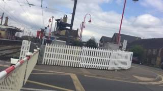 Downham Market Station Level Crossing Norfolk Sunday 02042017 [upl. by Sualkin852]