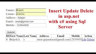 insert update delete in gridview in aspnet with c in hindi [upl. by Graig112]