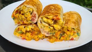 Voici une recette de Wrap au poulet grillé a la poêle ✔ recette économique ✔ Tacos [upl. by Dreyer]