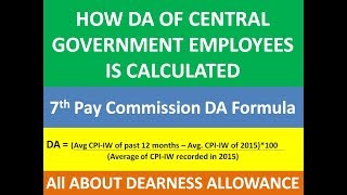 How Dearness Allowance of Central Government Employees is Calculated [upl. by Toddy]