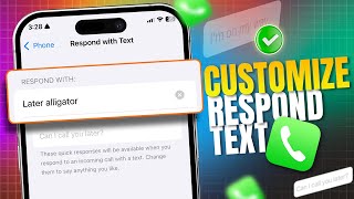 How to Customize Respond Text for Incoming Calls on iPhone  Custom Reply Messages for Calls [upl. by Nehgaem241]