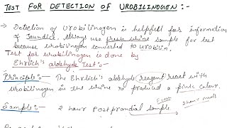 DETERMINATION OF UROBILINOGEN BY EHRLICHS ALDEHYDE TEST OF URINE EXAMINATION PART10 [upl. by Yendirb]