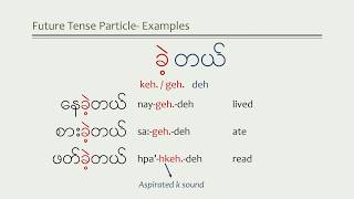 Myanmar Past Tense Particle keh [upl. by Rehnberg]