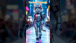 Cyber Cat Takes the Runway in Futuristic Fashion 🔥✨ Catwalk CyberCat FelineFashion PetModel [upl. by Zetta448]