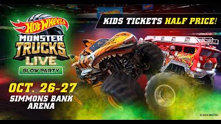 Hot Wheels Monster Trucks Live Glow Party Returns to North Little Rock [upl. by Ahseikal528]