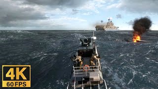 Attack on US Carrier  USS Valkyrie to USS Titan Realistic UHD Graphics 4K60FPS  Battlefield 4 [upl. by Sylirama296]