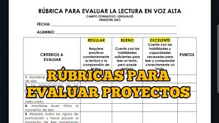 RÚBRICAS PARA EVALUAR LOS PROYECTOS  PRIMARIA rubrica nuevaescuelamexicana [upl. by Assirt128]