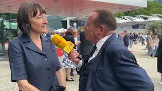 Bregenzer Festspiele Intendantin Elisabeth Sobotka bei ihrer letzten Eröffnung [upl. by Ahsiemat302]