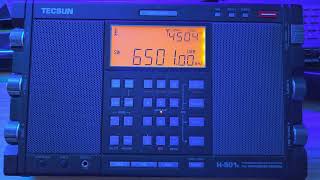 Tecsun H501x on external antenna NMN Chesapeake Virginia marine weather broadcast 6501 kHz USB [upl. by Nanda]