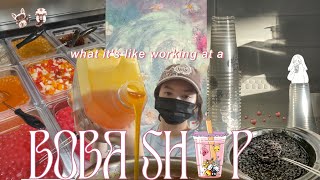 day in the life of a BOBARISTA🧋working at a boba shop [upl. by Sackman]