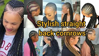 Stylish straight back cornrow hairstyles  Cornrows braids hairstyles  Cornrow styles for ladies [upl. by Ronica188]