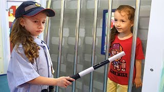 Ulya Pretend Play a Sidewalk Cop and Catches a Robber and puts him in Prison Funny story for kids [upl. by Wawro]