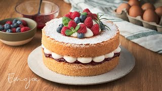 Victoria Sponge Cake Recipe  Emojoie ASMR cooking [upl. by Tedd]