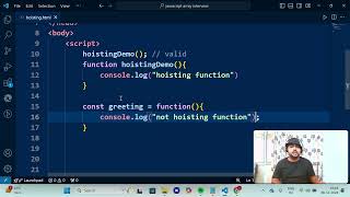 javascriptinterviewquestions  Demonstrate Hoisting using two function [upl. by Ytsur]