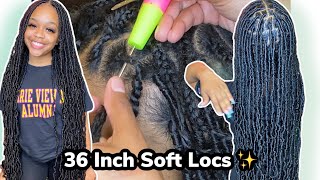 Soft Locs Tutorial NO KNOT METHOD Step By Step  36 inches long [upl. by Lytle502]