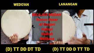 Belajar Mudah pukulan dasar Al banjari  Hadrah  habsyi  rebbana Lanangan dan wedoan [upl. by Larrad535]