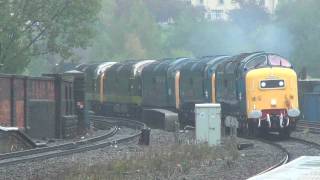 Five Deltic Convoy Passes Stalybridge 11th October 2011 [upl. by Aydni]