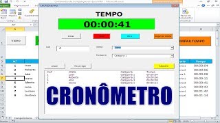 Planilha CRONÔMETRO de COMPETIÇÃO em Excel  Contagem Progressiva [upl. by Aneehsar]