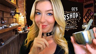 ASMR Whispered UP CLOSE amp PERSONAL Hot Towel Shave 💈 Barbershop Roleplay [upl. by Eitsyrhc689]