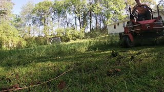 Backyard Overgrown Lawn Rescue  Extreme Mowing [upl. by Mohr]