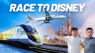 Is the new Brightline Train FASTER than a plane Miami to Disney World RACE [upl. by Ahcsat]