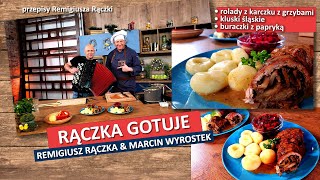 Rączka gotuje rolada z karczku z grzybami kluski śląskie buraczki z papryką [upl. by Tavis896]