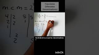 Cómo sumar fracciones diferentes Denominadores matematicas maths [upl. by Htabazile591]