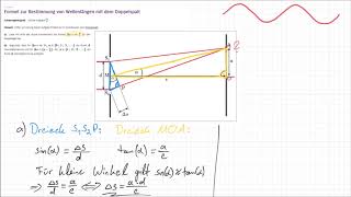 LEIFIphysik Aufgabenlösung  Formel zur Bestimmung von Wellenlängen mit dem Doppelspalt [upl. by Wyon]