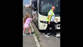 A little girl stopped the bus for a good cause [upl. by Oinotnaocram879]