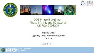 FY 2024 Phase II Release 2 FOA Webinar [upl. by Jew]