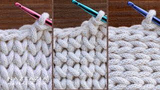 SINGLE CROCHET VARIATIONS  How to Crochet Cross Stitch Waistcoat and Bump Stitches [upl. by Donelle]