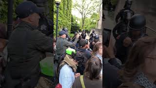 Peeved protestors yelling at the University police after their removal from The Encampment [upl. by Refinnej]