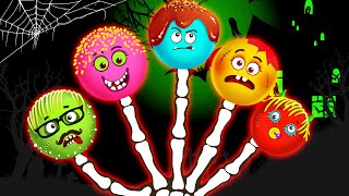 Spooky Cake Pops With Skeletons On Finger Family Song 💀😱🍭  Halloween Songs For Kids [upl. by Zetneuq765]