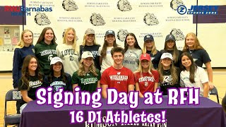 Signing Day at Rumson Fair Haven  16 Division I Athletes 15 Female [upl. by Drofla610]