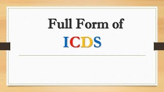 Full Form of ICDS  Did You Know [upl. by Horst902]