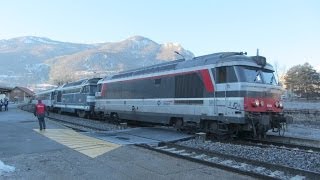 France SNCF Paris Austerlitz to Briancon overnight super pointes ski trains  22nd Feb 2014 [upl. by Ellevart]