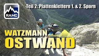 WatzmannOstwand 2 Plattenklettern beim 1 amp 2 Sporn GoPro HD  Abenteuer Alpin 2013 82 [upl. by Nivan]