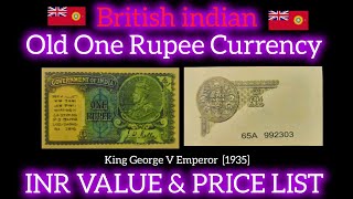 British India 1935KingGeorgeV Old One Rupee currencyINRVALUEampPRICELISTCURRENCYVALUEONERUPEE [upl. by Anerol]