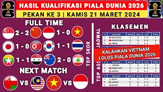 Hasil Kualifikasi Piala Dunia Hari ini  Indonesia vs Vietnam  Klasemen Kualifikasi Piala Dunia [upl. by Montfort]