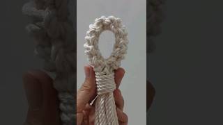 without ring macrame plant hanger using square knotdiy macrametutorial diymacrametutorialshorts [upl. by Attelrak813]