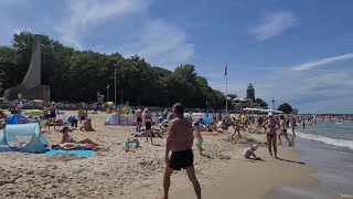 🇵🇱 Kołobrzeg Kolberg Polska Beach in Kołobrzeg Plaża w Kołobrzegu 4K [upl. by Neurath]