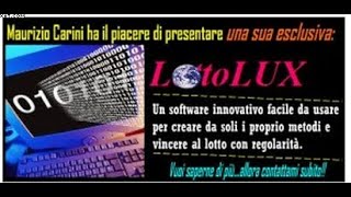 OMAGGIO SUPER PREVISIONE E METODO DA LOTTOLUX [upl. by Jeremiah]