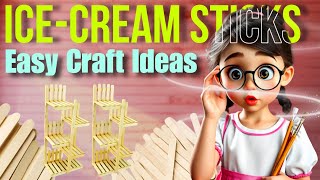 I made a shelf from icecream sticks🦋✨  Icecream sticks craft handmade diy craft craftideas [upl. by Kciredor]