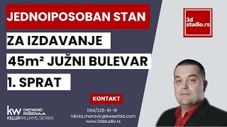 Izdavanje Vračar 45m2 Južni Bulevar [upl. by Burdelle]