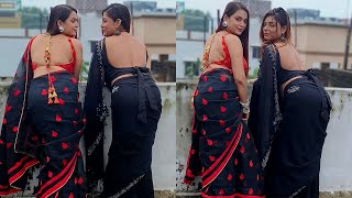 Backless Blouse Saree Models😍Backless Blouse Pose blousedesign [upl. by Anirbus]