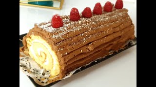 Bûche très facile et inratable bûche Noël roulé [upl. by Eiramrebma]