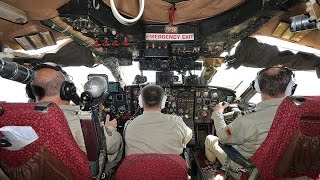 Flying the Antonov 12 with cockpit footage and cargo door lowered inflight [upl. by Tillford]