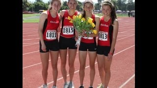 Bella Vista Girls break 4x800 school relay record at Stanford Invitational [upl. by Timmie841]