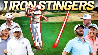 MY 1 IRON STINGER CHALLENGE ft Dustin Johnson Matt Wolff Tommy Fleetwood amp Sergio Garcia [upl. by Noteloc]